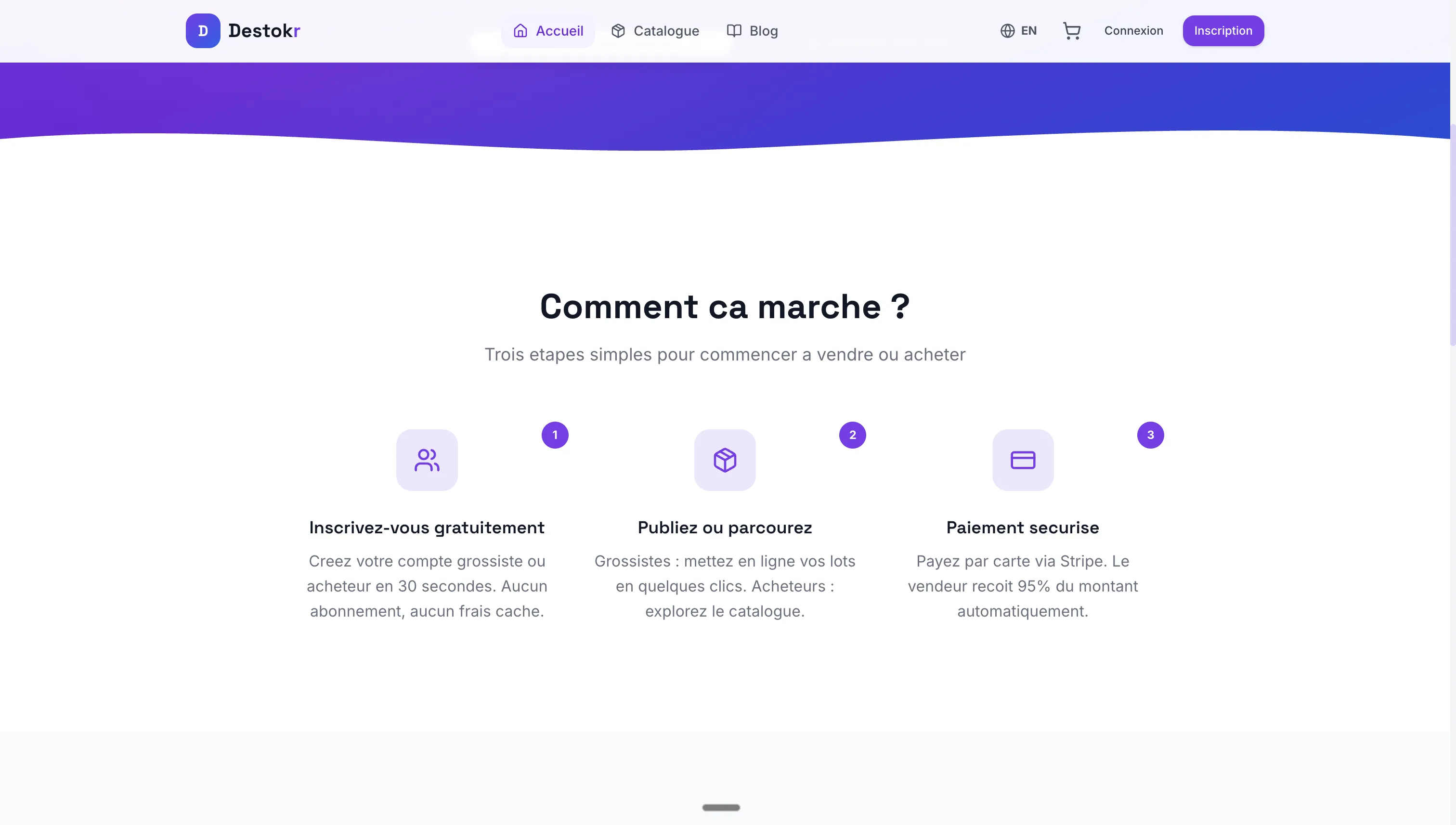 Destokr — Comment ça marche : inscription, publication, paiement sécurisé