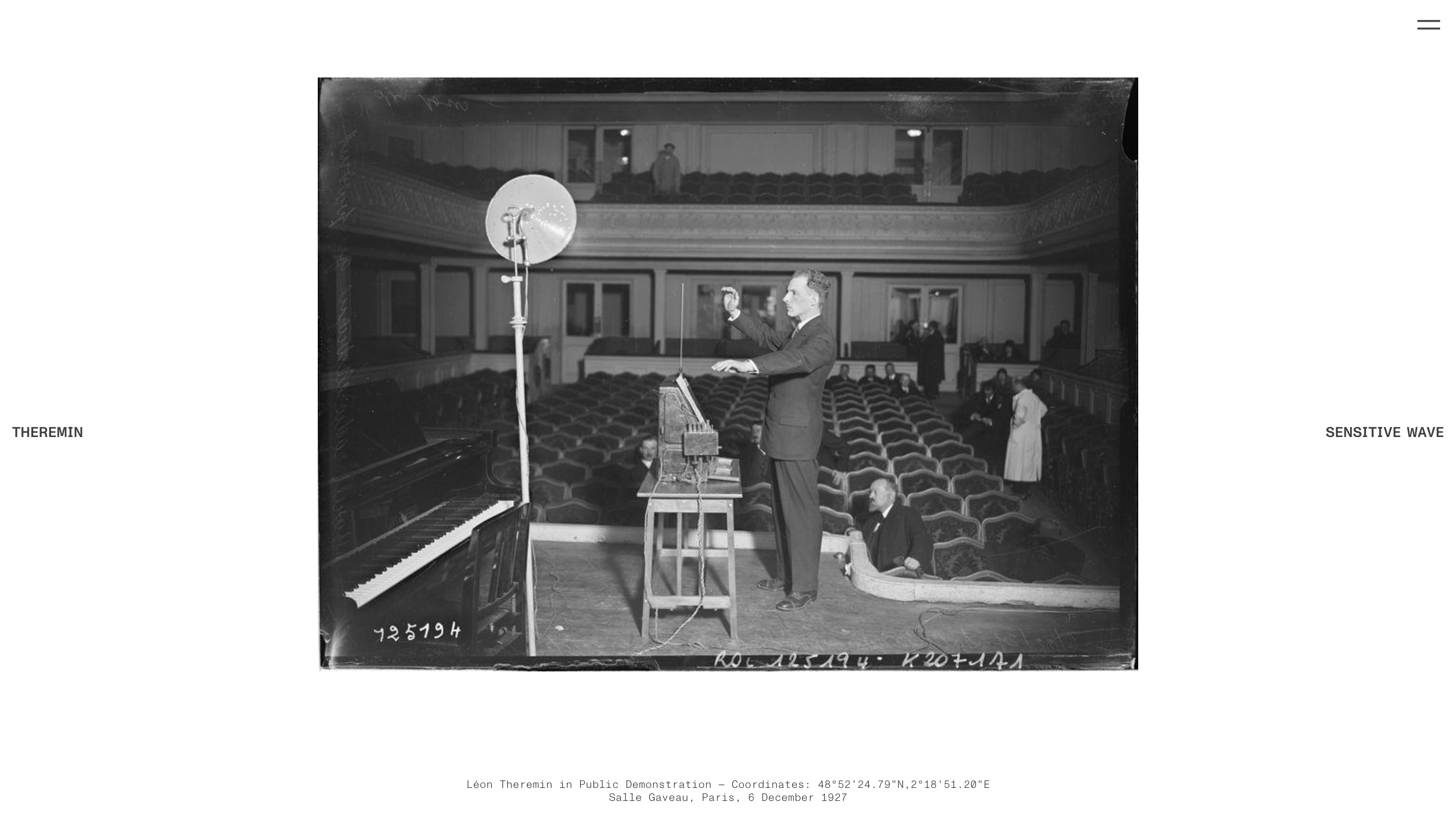 Theremin — Léon Theremin, Salle Gaveau, Paris, 1927