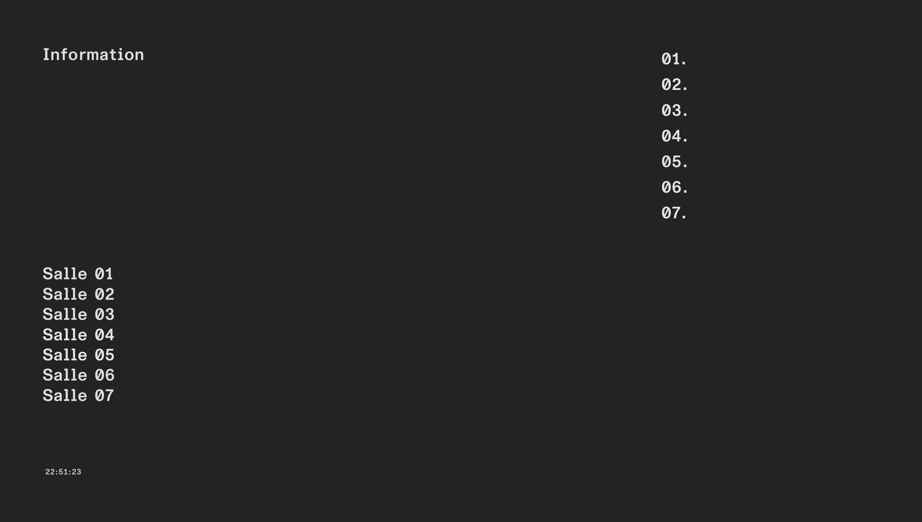 Navigation — 7 salles d'exposition